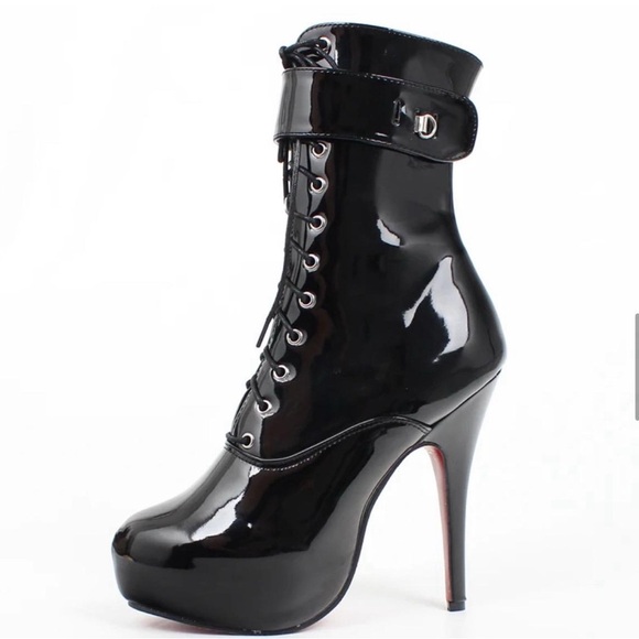 Sissy CD Lace-Up 15cm High Thin heel 4CM platform ankle short boots Plus 5-15US - Picture 3 of 5